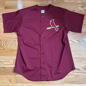 Vintage St.Louis Cardinals Jersey Majestic Maroon Alternate Rare 90s Button Down